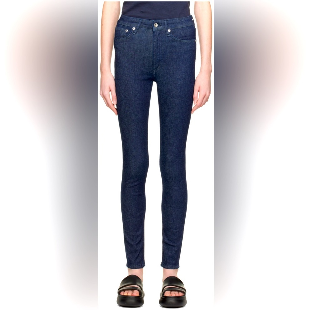 RAG & BONE High Rise Skinny Denim Jeans Sz 25 Dark Indigo Rinse ETTA $225 Trendy